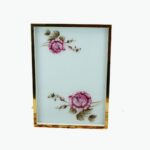 صينية تقديم زجاجية بتصميم زهري