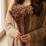 natural dried crystal grass bouquet real flowers