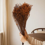 natural dried crystal grass bouquet real flowers