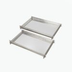 صينية معدنية ديكورية مع مرآة