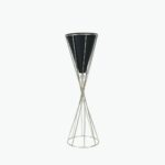 Floor Trophy-Shaped Decor with Black Glass Cone