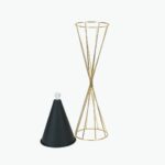 Floor Trophy-Shaped Decor with Black Glass Cone