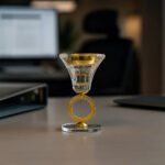 مبخرة كريستالية بحلقة من الكريستال الذهبي