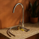 Complete Chrome Kitchen Faucet Set with Hoses