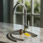 Complete Chrome Kitchen Faucet Set with Hoses