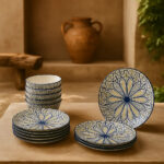 SOMii 18-Piece Ceramic Dinnerware Set (Mandala Design)
