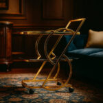 Luxurious Gold & Glass Serving Cart