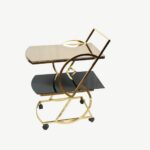 Luxurious Gold & Glass Serving Cart