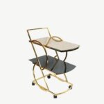 Luxurious Gold & Glass Serving Cart