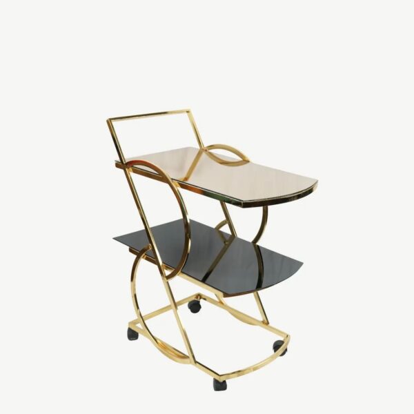 Luxurious Gold & Glass Serving Cart