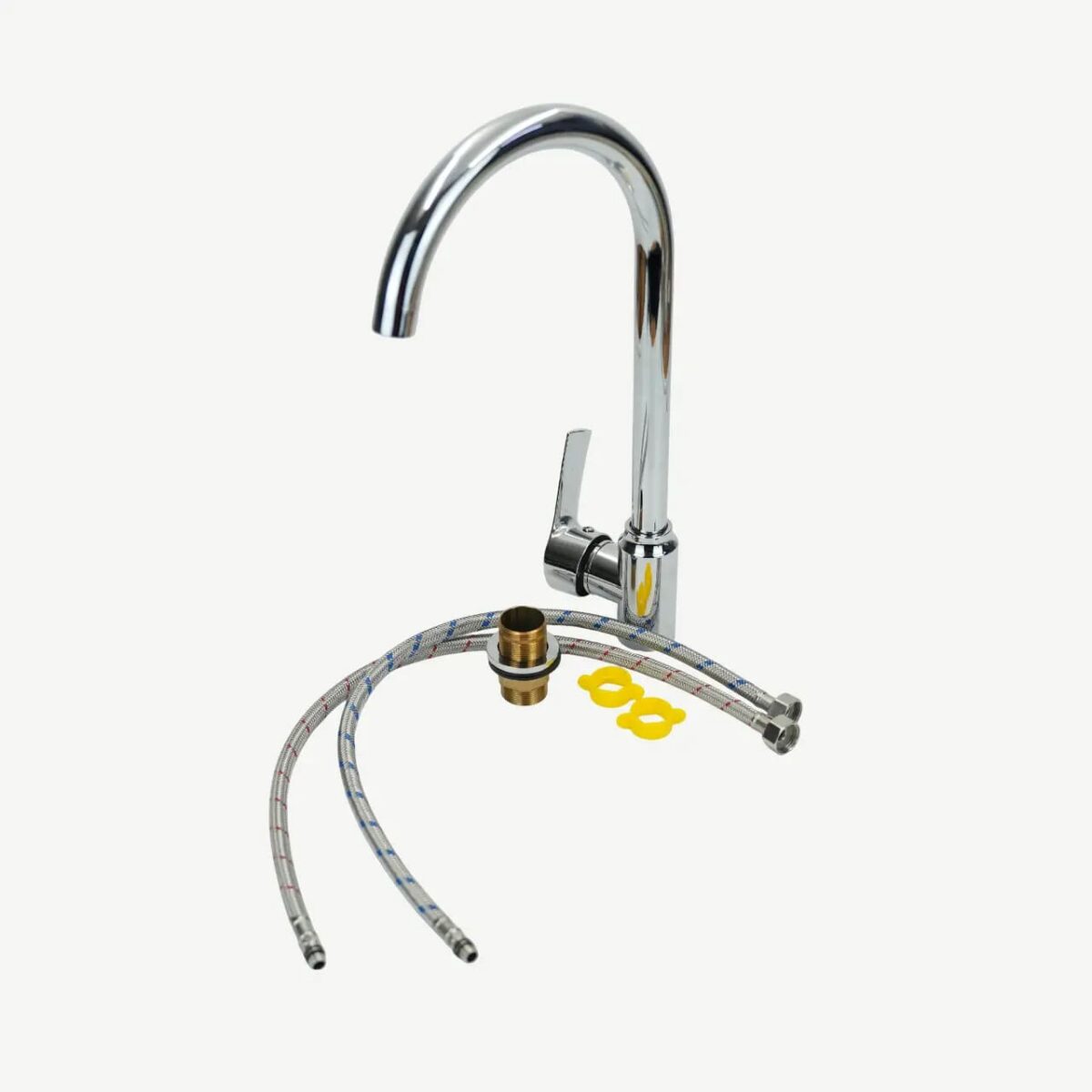 طقم خلاط مطبخ كامل مطلي بالكروم