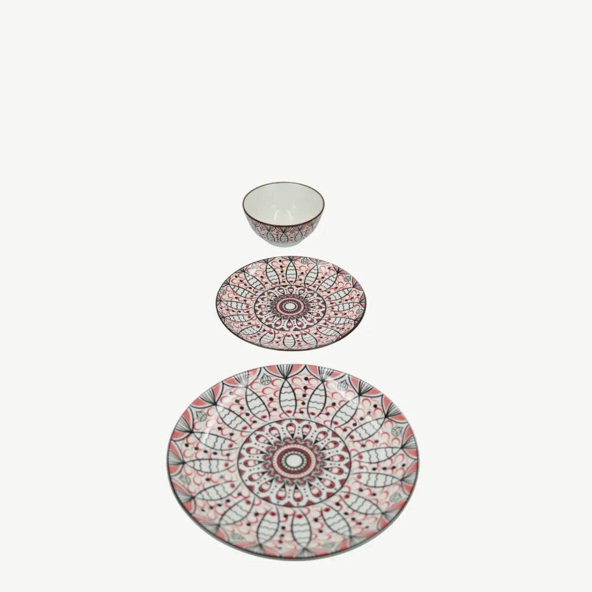 SOMii 18-Piece Ceramic Dinnerware Set (Mandala Design)