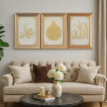 Set of 3 Premium Golden Framed Islamic