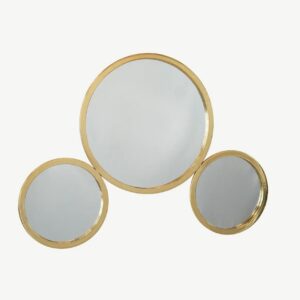 Set of 3 Round Stainless Steel Wall Mirrors