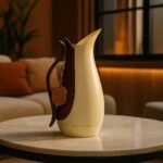 Sculpted Wooden Handle Serving Pitcher