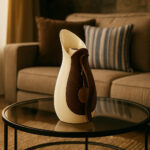 Sculpted Wooden Handle Serving Pitcher