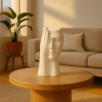 Abstract Face and Hand Sculpture