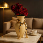 Vase, Prayer Beads, and Flowers Decor Set