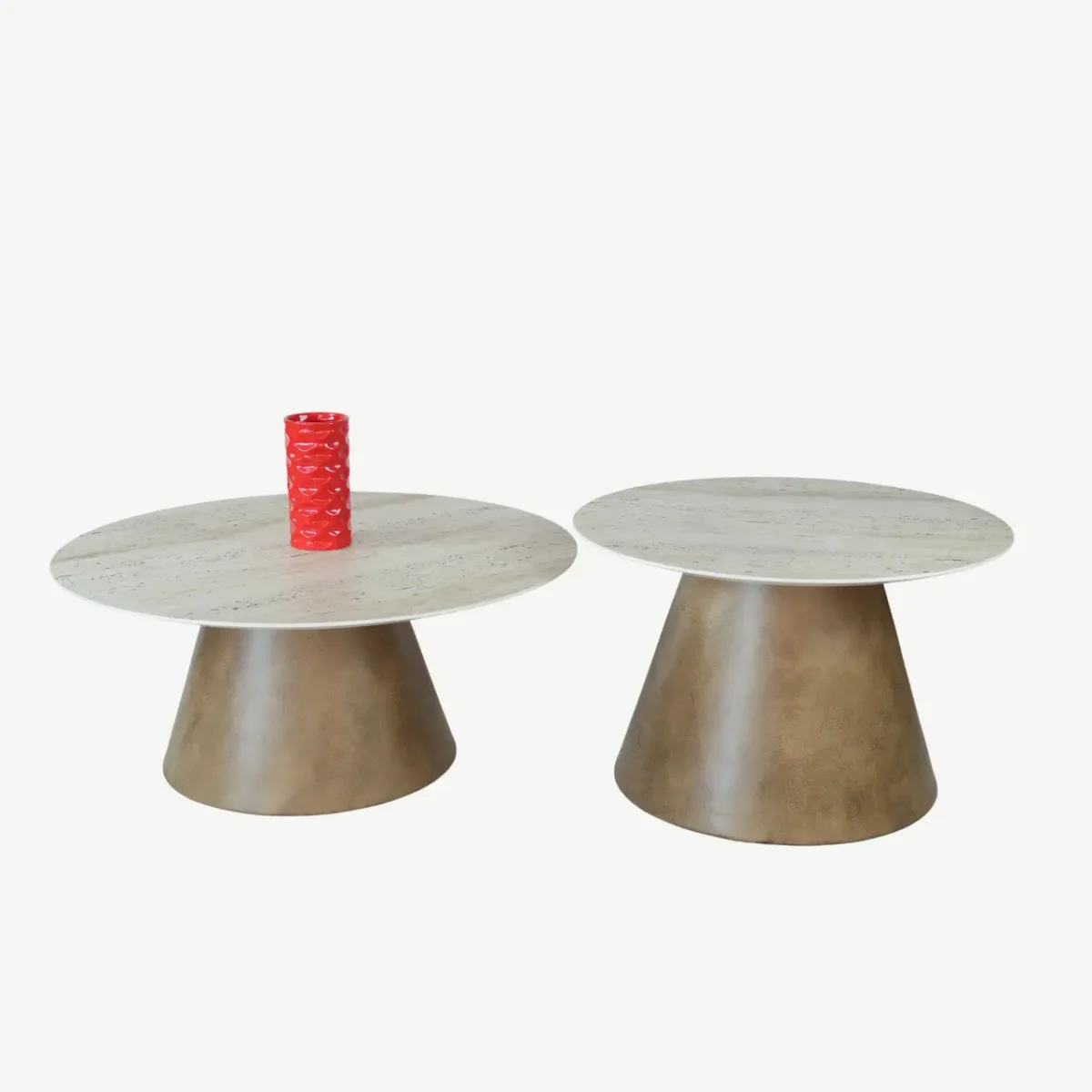 طقم طاولات قهوة متداخلة من قطعتين بتصميم معاصر