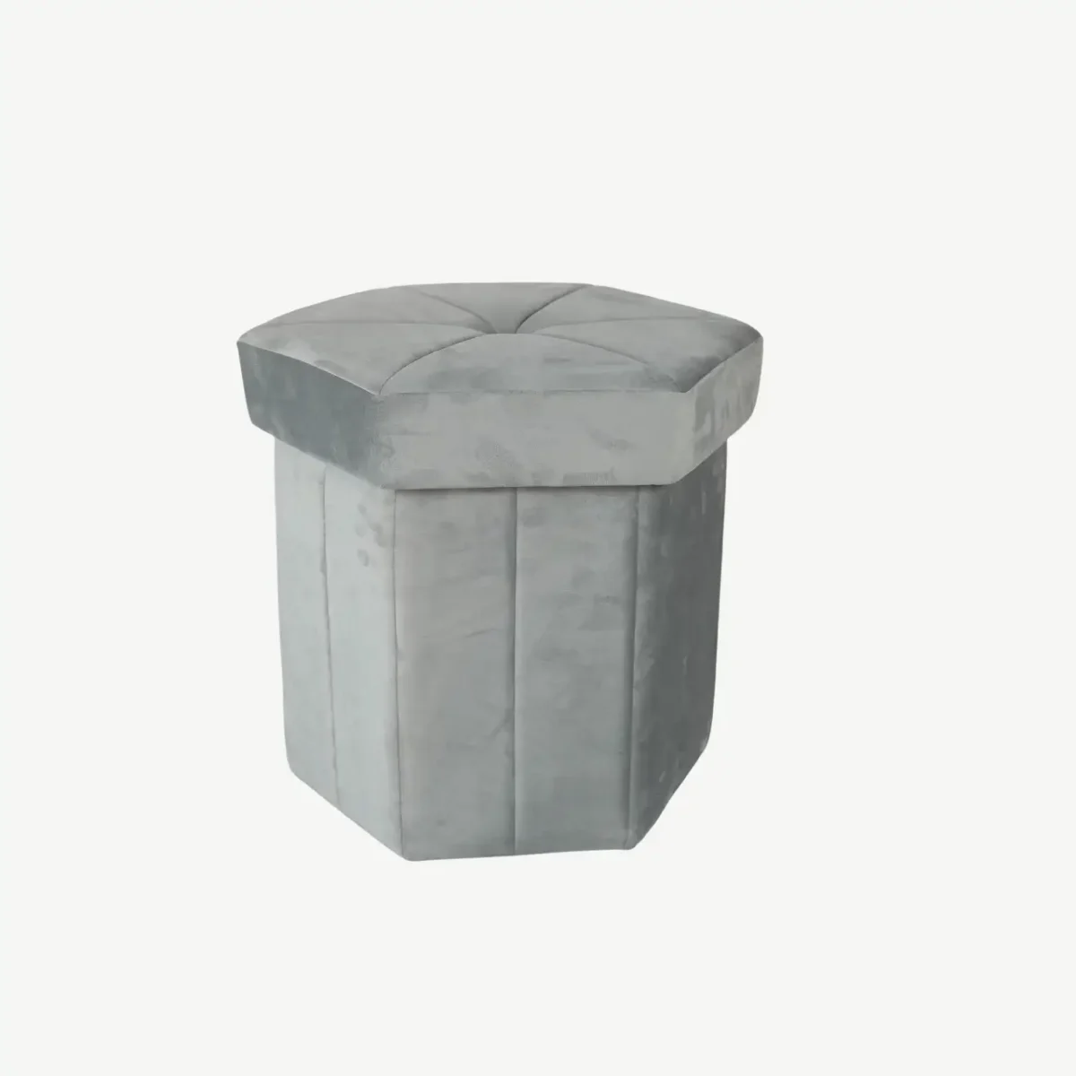 Hexagonal Velvet Storage Ottoman
