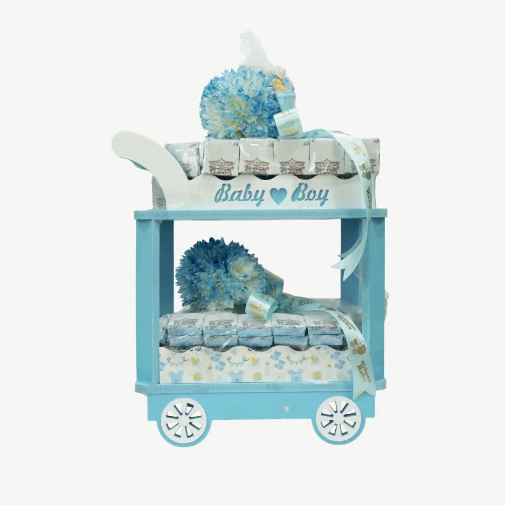 Baby Boy Celebration Gift Trolley