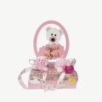 Buy the Baby Girl Teddy Bear Gift Hamper from Lazood. Pink keepsake box filled with favors and decorated with teddy bears.