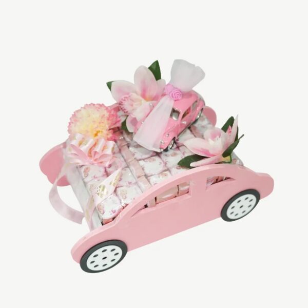Pink Baby Girl Gift Car Hamper