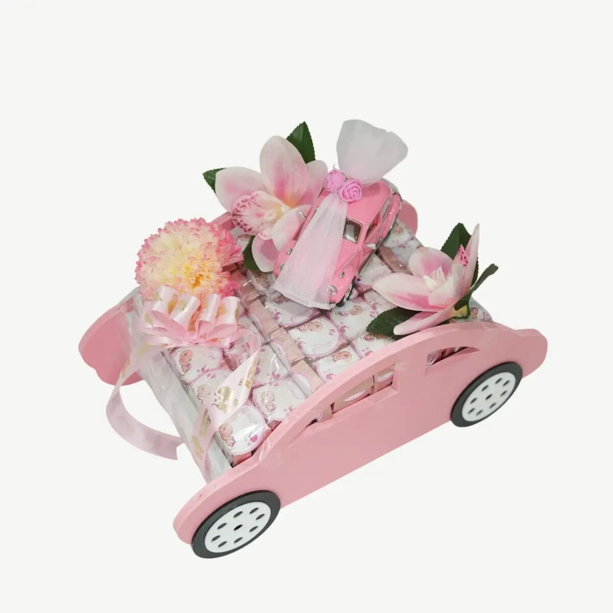 Pink Baby Girl Gift Car Hamper