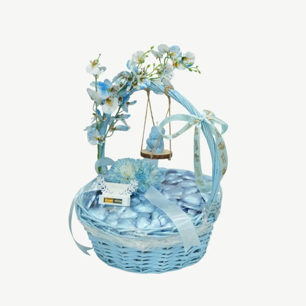 Blue Baby Boy Gift Basket Hamper