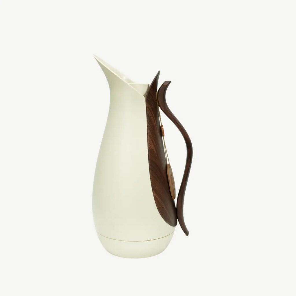 Sculpted Wooden Handle Serving Pitcher