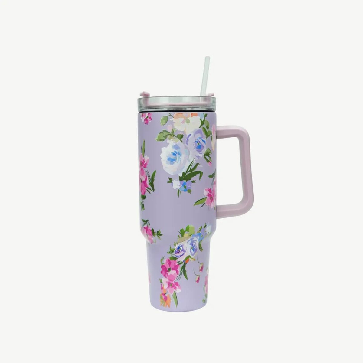 Floral Pattern Insulated Stainless Steel Tumbler