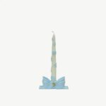 Baby Blue Bow & Floral Taper Candle