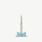 Baby Blue Bow & Floral Taper Candle
