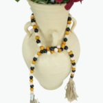 Vase, Prayer Beads, and Flowers Decor Set