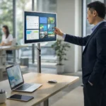 شاشة ذكية محمولة مع بطارية مدمجة