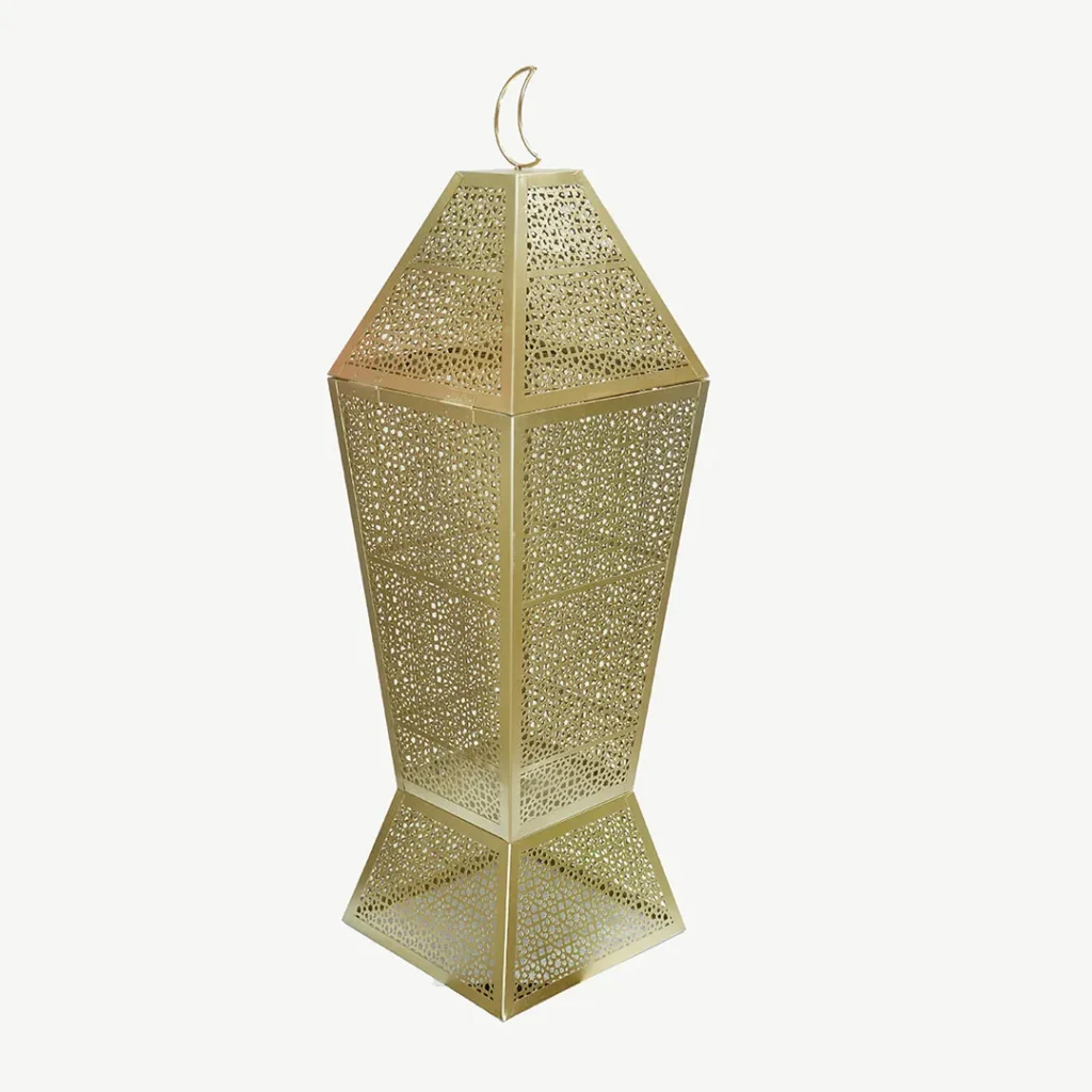 Large Golden Decorative Metal Ramadan Lantern