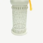 White Metal Ramadan Lantern with Golden Crescent Top