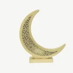 3D Illuminated Wooden Ramadan Crescent Model
