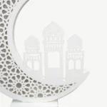 هلال رمضاني مع مسجد ثلاثي الأبعاد