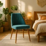 Turquoise Dining Chair Made of Beechwood