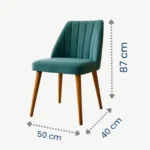 Turquoise Dining Chair Made of Beechwood