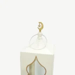 Large White Lantern with Candle Crystal Globe