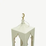 Large White Lantern with Candle Crystal Globe
