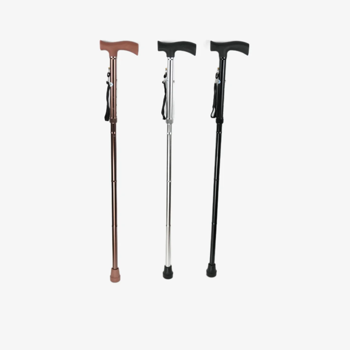 4-Section Folding Walking Cane with Wooden Handle