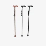 4-Section Folding Walking Cane with Wooden Handle