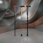 4-Section Folding Walking Cane with Wooden Handle