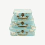 Set of 3 cardboard gift boxes in the shape of suitcases