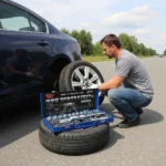 طقم مفاتيح ربط مترية ومقابس مكون من 24 قطعة