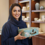 Set of 3 cardboard gift boxes in the shape of suitcases