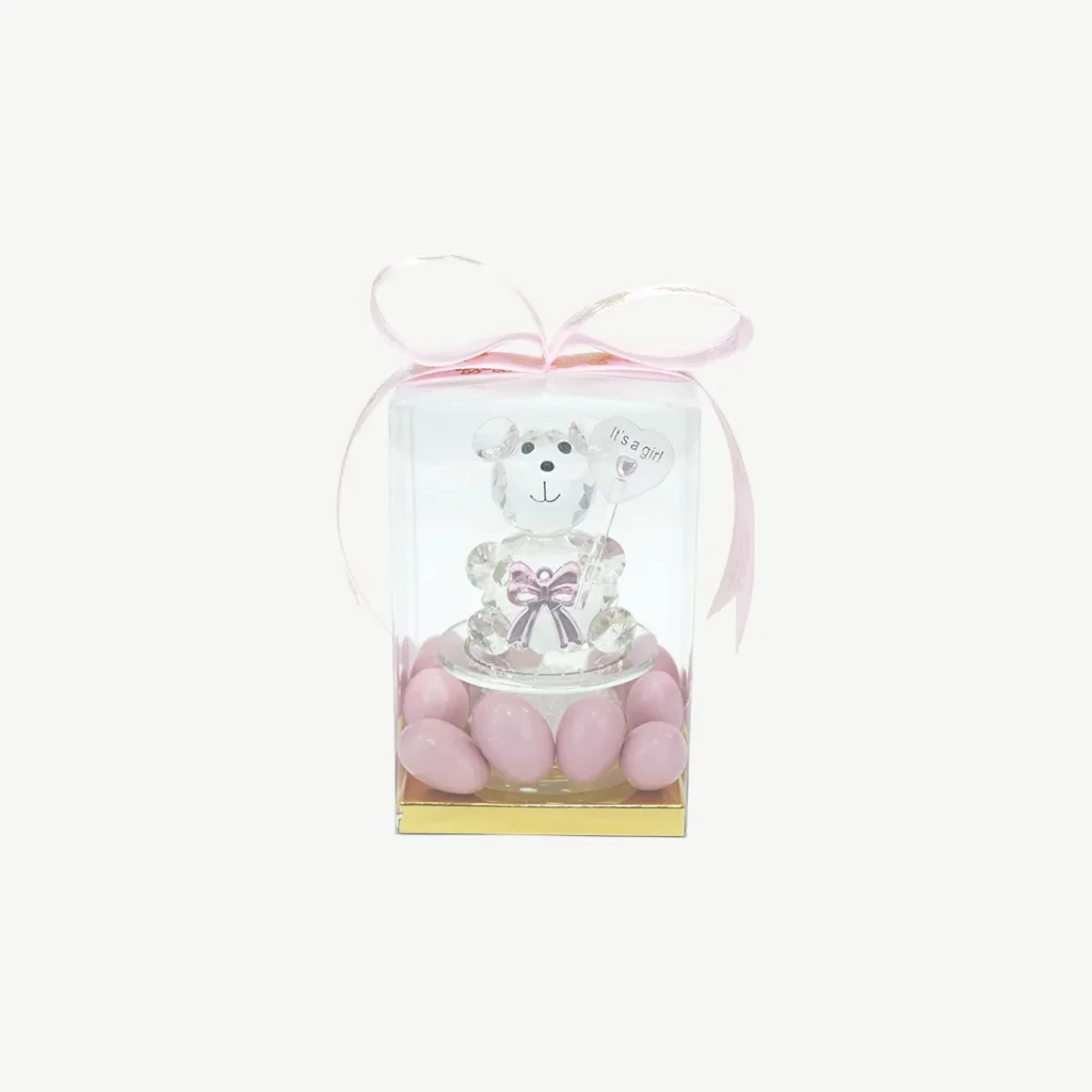 Crystal Teddy Bear Baby Shower Favor Box